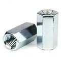 Newport Fasteners Coupling Nut Reducer, 5/8"-11 and 1/2"-13, Steel, Grade A, Zinc Plated, 1-1/4 in Lg 714004-BR-400